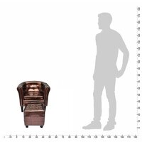 Kuipstoel met voetenbankje kunstleer bruin 5