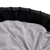 Hondenmand 79x70x19 cm pluche en kunstleer zwart en grijs 6