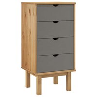 Ladekast OTTA 45x39x90 cm massief grenenhout bruin en grijs 2