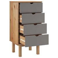 Ladekast OTTA 45x39x90 cm massief grenenhout bruin en grijs 4