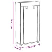 Stoffen schoenenrek met hoes 58 x 28 x 106 cm bruin 9