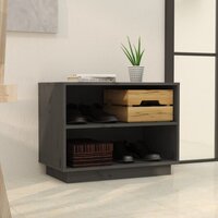 Schoenenkast 60x34x45 cm massief grenenhout grijs 3
