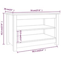 Schoenenbank 70x38x45,5 cm massief grenenhout zwart 7