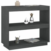 Boekenkast 80x35x71 cm massief grenenhout grijs 4