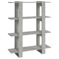 Boekenkast/kamerscherm 100x30x123,5 cm betongrijs 2