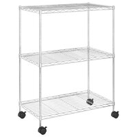 Opbergrek met wielen 3-laags 150 kg 60x35x81 cm chroomkleurig 2