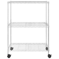 Opbergrek met wielen 3-laags 150 kg 60x35x81 cm chroomkleurig 4