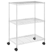 Opbergrek met wielen 3-laags 150 kg 60x35x81 cm chroomkleurig 6
