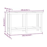 Werkbank 140x50x80 cm massief grenenhout wit 8