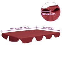 Vervangingsluifel voor schommelbank 150/130x105/70 cm wijnrood 6