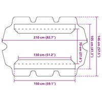 Vervangingsluifel voor schommelbank 150/130x105/70 cm wijnrood 8