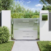 Tuinpoort 85 x 70 cm Roestvrij staal zilver Vergrendelbaar 3