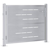 Tuinpoort 85 x 70 cm Roestvrij staal zilver Vergrendelbaar 4