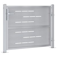 Tuinpoort 85 x 70 cm Roestvrij staal zilver Vergrendelbaar 6