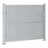 Tuinpoort met slot Zilver 85 x 70 cm Roestvrij staal 4