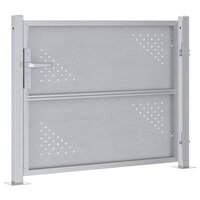Tuinpoort met slot Zilver 85 x 70 cm Roestvrij staal 6