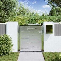 Tuinpoort met slot Zilver 85 x 97 cm Roestvrij staal 3