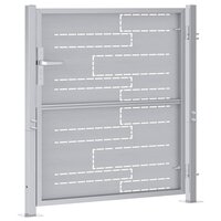 Tuinpoort met slot Zilver 85 x 97 cm Roestvrij staal 6