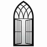 Tuinspiegel 100x45 cm ijzer zwart 2