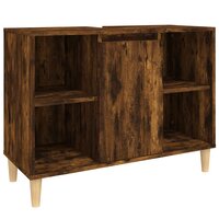 Wastafelkast 80x33x60 cm bewerkt hout gerookt eikenkleurig 2