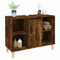 Wastafelkast 80x33x60 cm bewerkt hout gerookt eikenkleurig 4