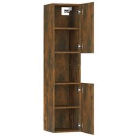 Badkamerkast 30x30x130 cm bewerkt hout gerookt eikenkleurig 6