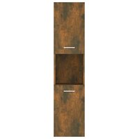 Badkamerkast 30x30x130 cm bewerkt hout gerookt eikenkleurig 7