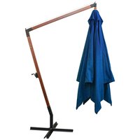 Zweefparasol met paal 3x3 m massief vurenhout azuurblauw 3