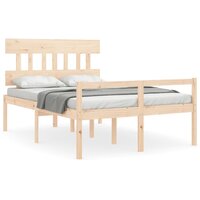 Seniorenbed met hoofdbord massief hout 140x190 cm 2