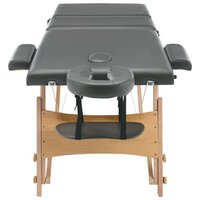 Massagetafel met 3 zones 186x68 cm houten frame antraciet 5