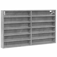 Vitrinekast 100x8,5x58 cm bewerkt hout betongrijs 2