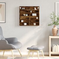 Vitrinekast 60x8,5x58 cm bewerkt hout gerookt eikenkleurig 3