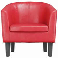 Kuipstoel kunstleer rood 3