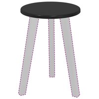 Tafelblad &amp;Oslash; 30 x 1,5 cm Rond Bewerkt hout Zwart 3