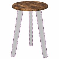 Tafelblad &amp;Oslash; 30 x 1,5 cm Rond Bewerkt hout Gerookt eiken 3
