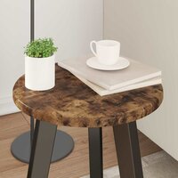 Tafelblad &amp;Oslash; 30 x 1,5 cm Rond Bewerkt hout Gerookt eiken 4