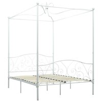 Hemelbedframe metaal wit 120x200 cm 2