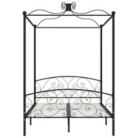 Hemelbedframe metaal zwart 140x200 cm 3