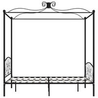 Hemelbedframe metaal zwart 140x200 cm 4
