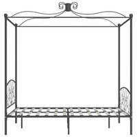 Hemelbedframe metaal grijs 140x200 cm 4