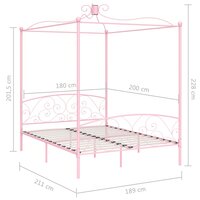 Hemelbedframe metaal roze 180x200 cm 6