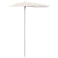 Parasol half met paal 180x90 cm zandkleurig 2