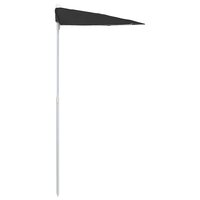 Parasol half met paal 180x90 cm zwart 5