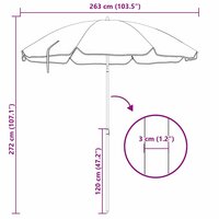 Tuinparasol 263 x 263 x 272 cm 170T polyester Blauw en Wit 8