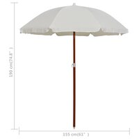 Parasol met stalen paal 180 cm zandkleurig  5
