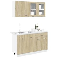4-delige Keukenkastenset Lyon bewerkt hout sonoma eikenkleurig 3