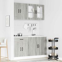 4-delige Keukenkastenset Kalmar bewerkt hout grijs sonoma eiken 3
