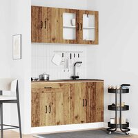 4-delige Keukenkastenset Kalmar bewerkt hout oud houtkleurig 3