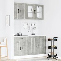 4-delige Keukenkastenset Lucca bewerkt hout betongrijs 3