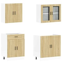 4-delige Keukenkastenset Porto bewerkt hout sonoma eikenkleur 4